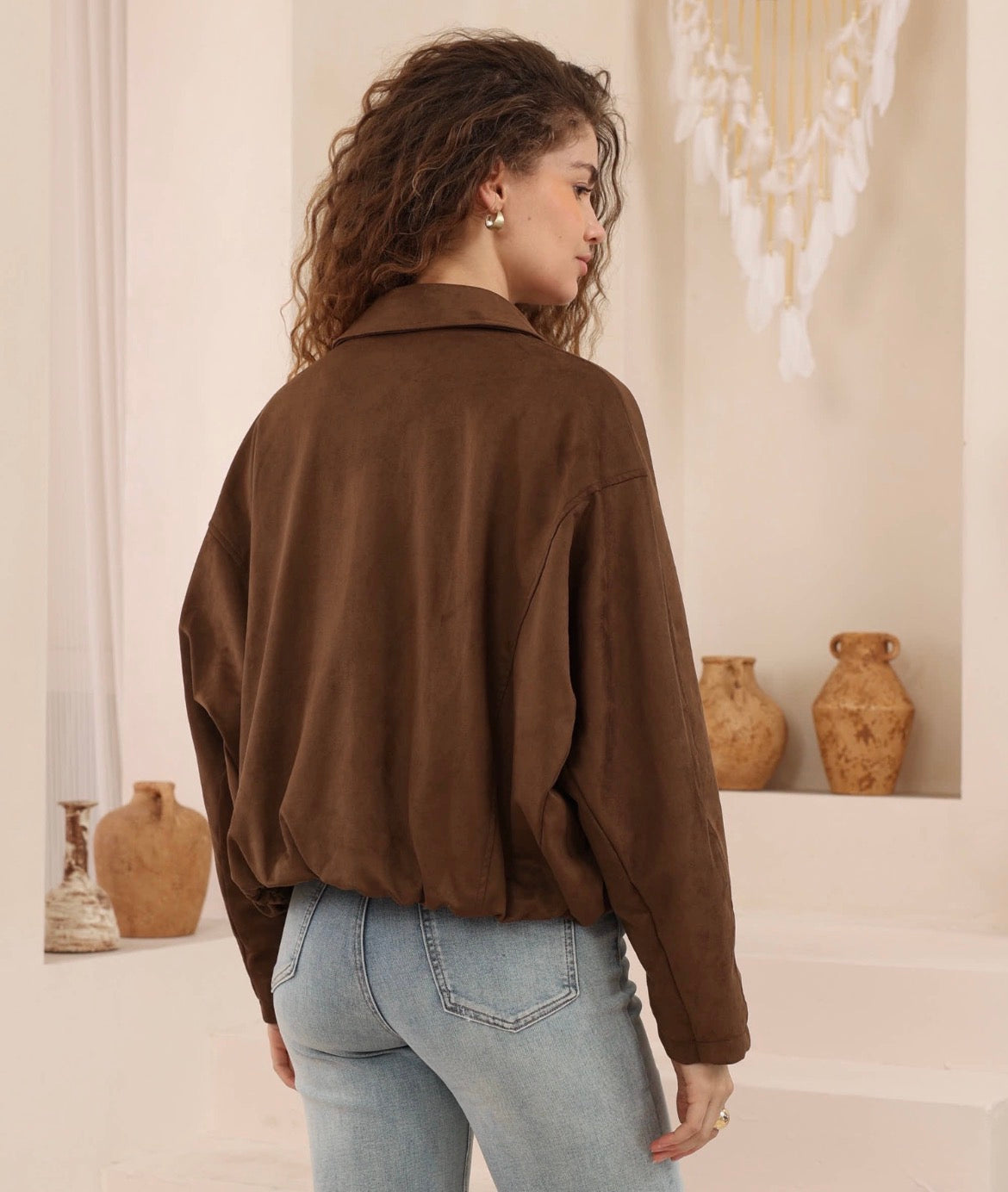 Suede Cropped Jacket
