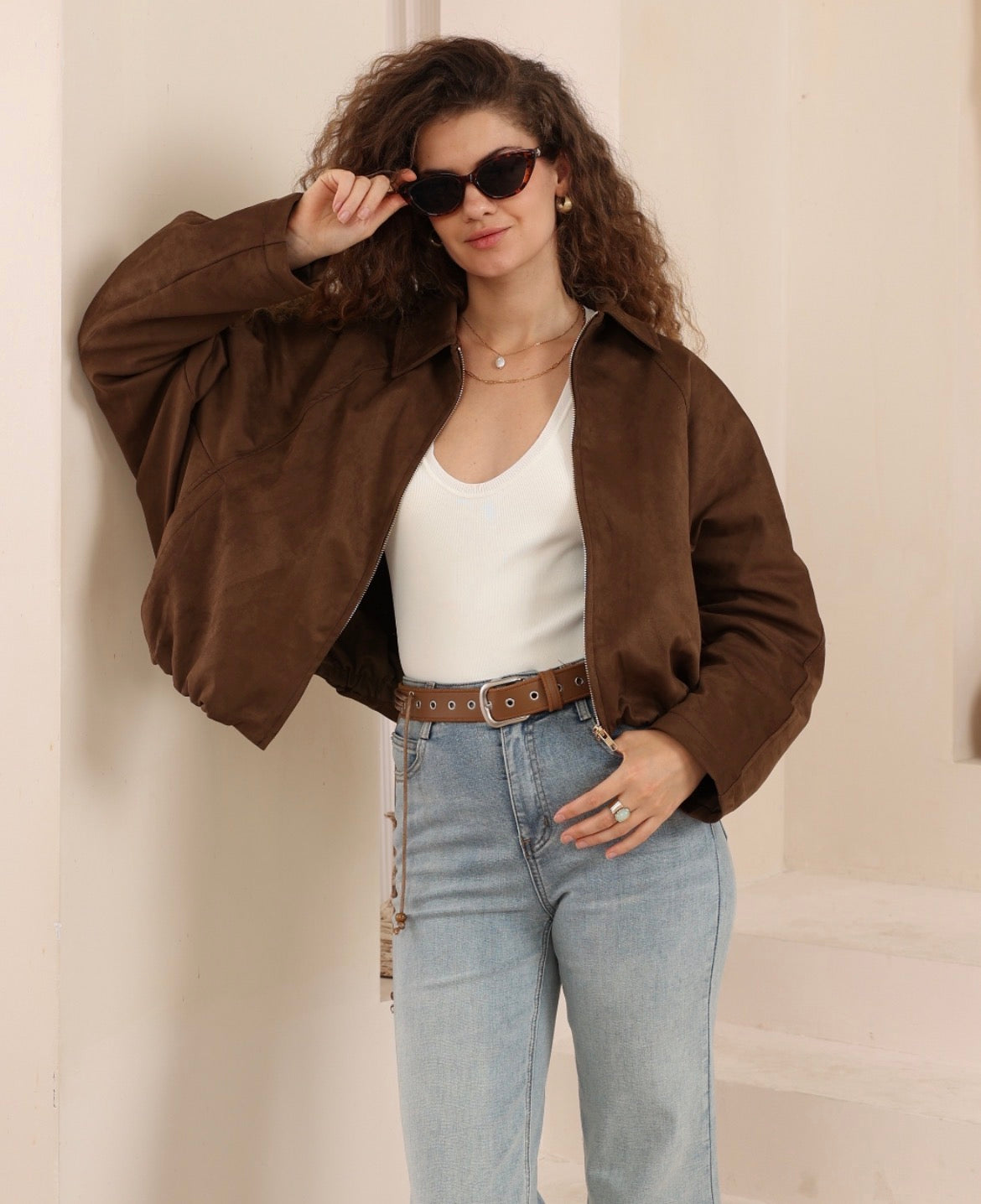 Suede Cropped Jacket