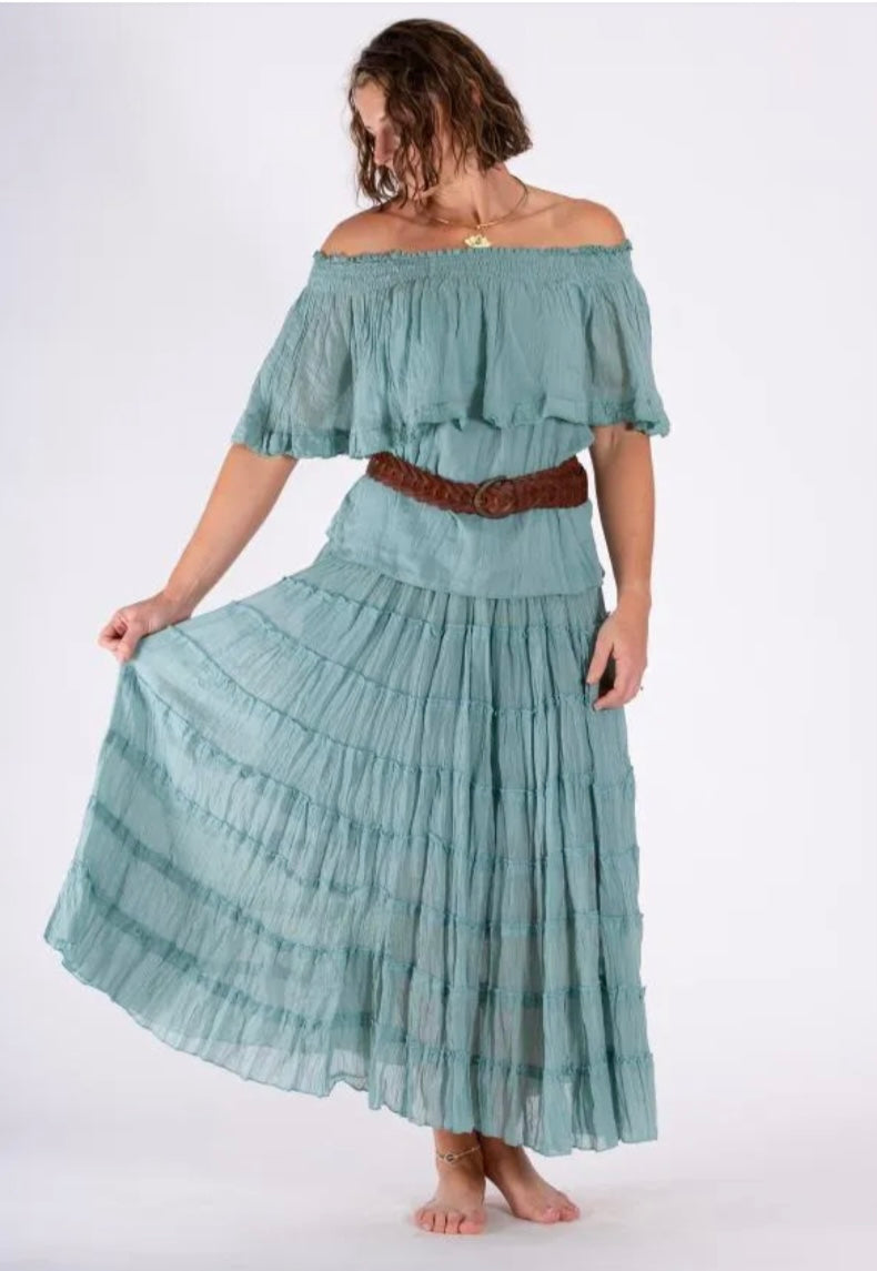 Cotton Tiered Skirt