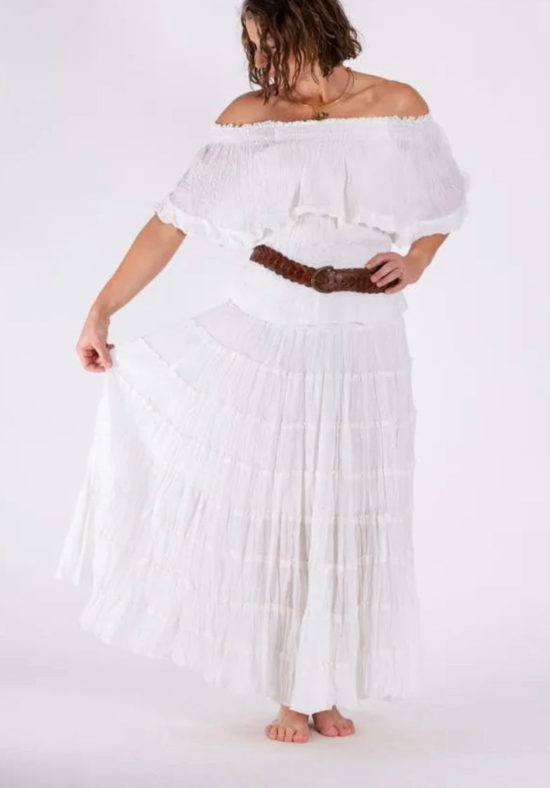 Cotton Tiered Skirt