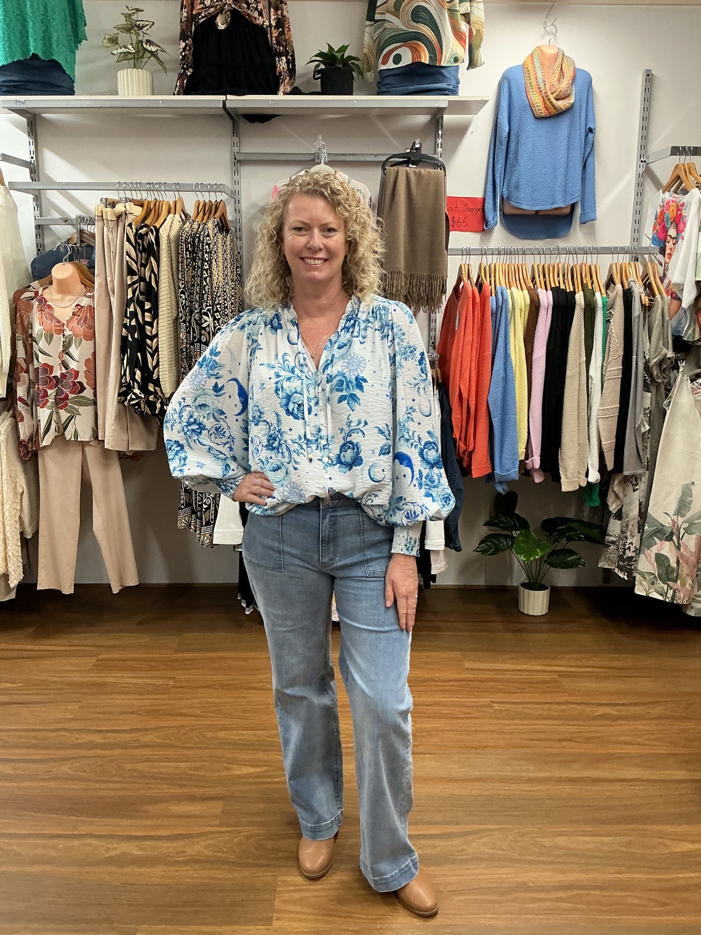 Blue Blossom Blouse
