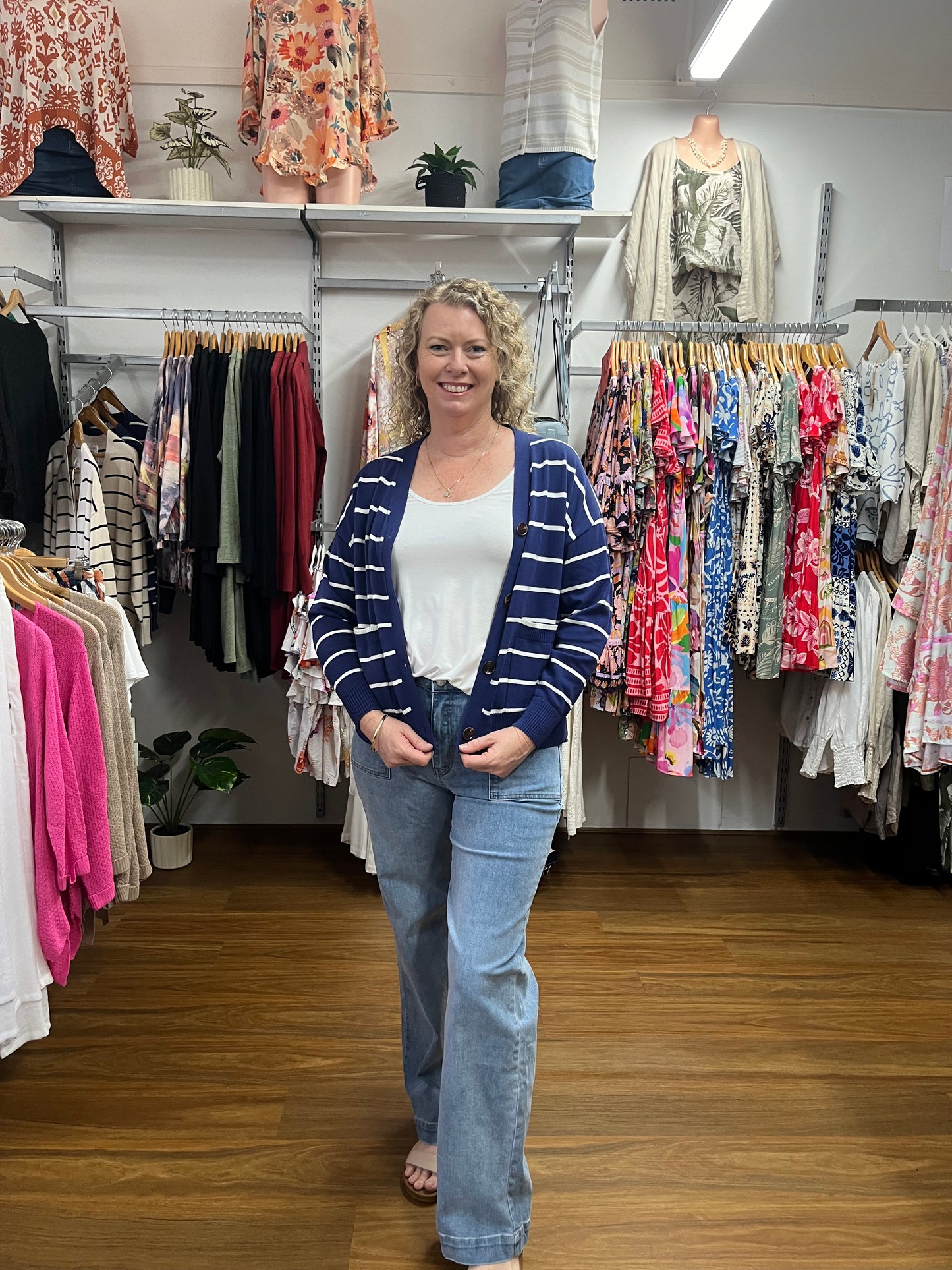 Stripe Cotton Cardigan