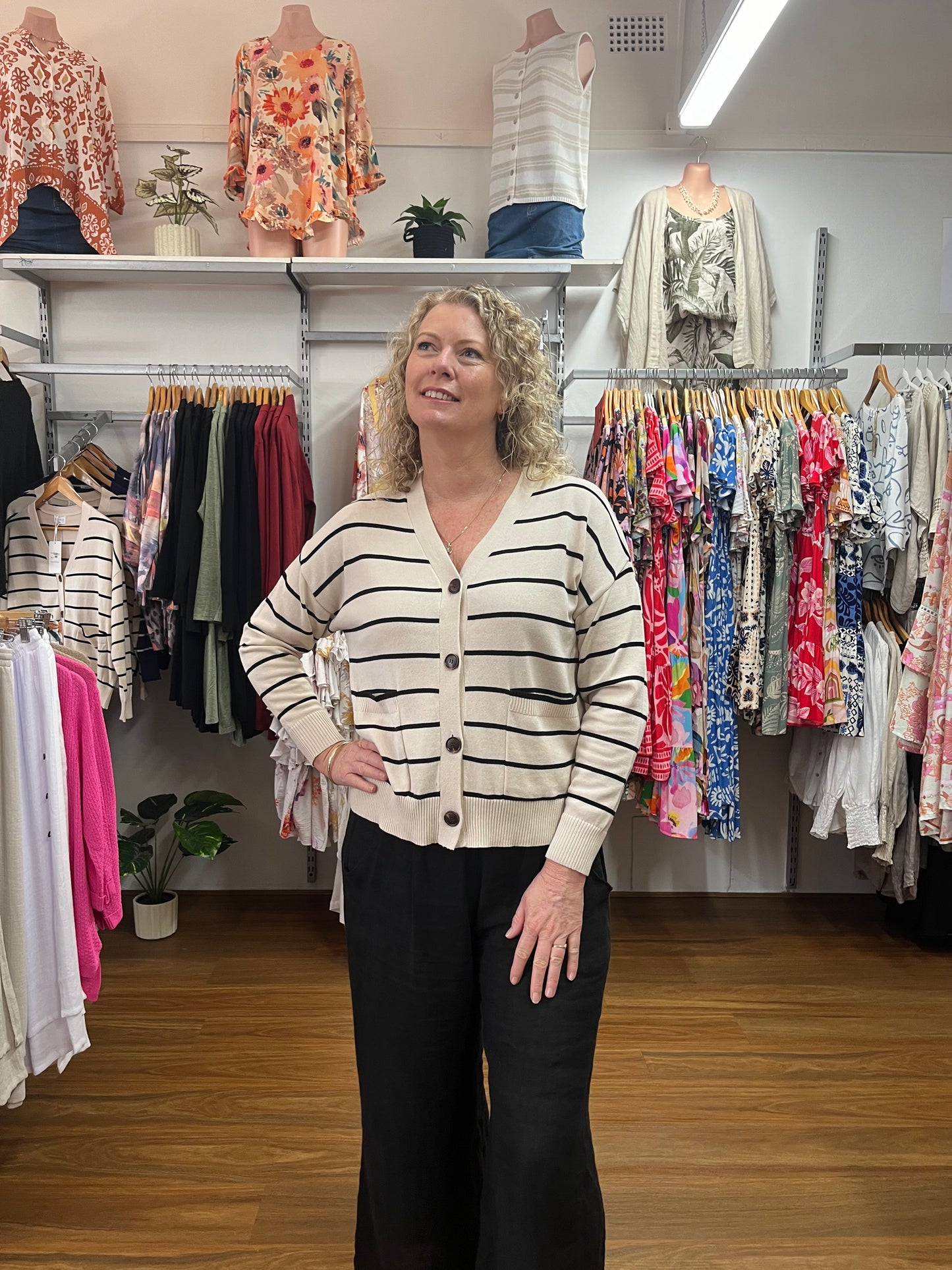 Stripe Cotton Cardigan