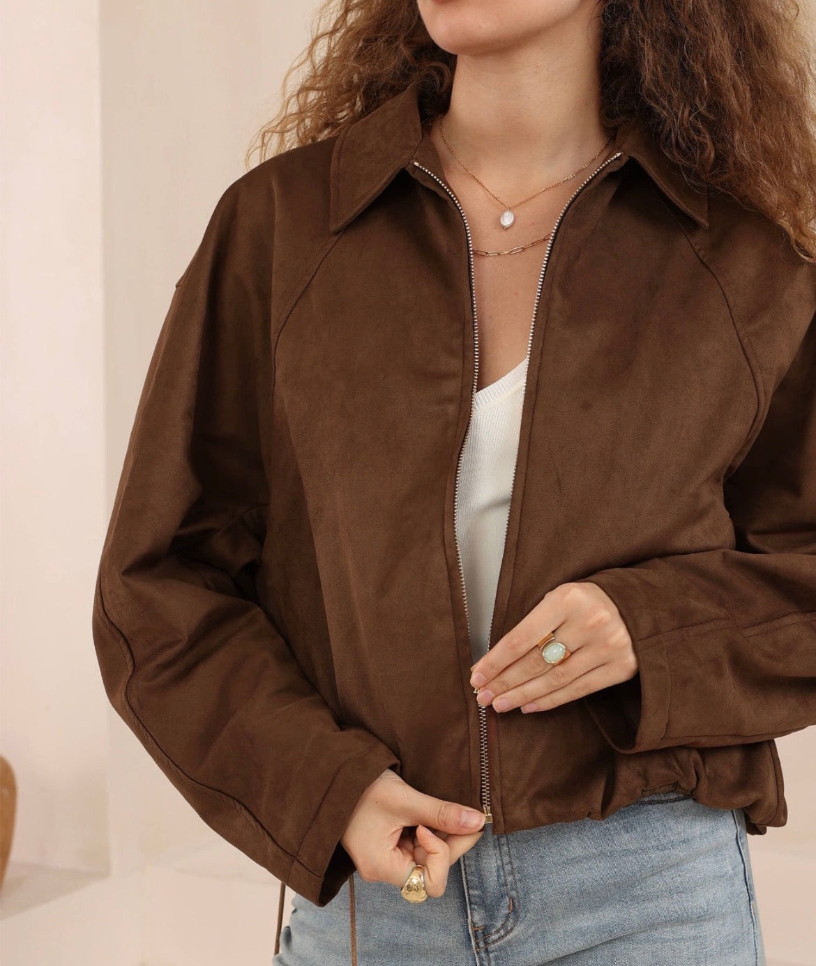Suede Cropped Jacket