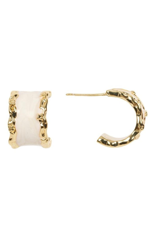 Mira Earring - Curved White