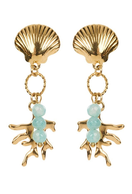 Brasilia Blue Earring - Coral