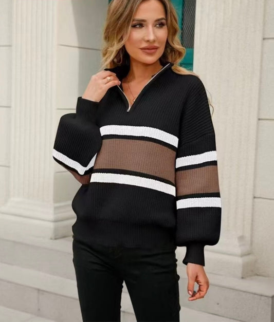 Stripe Zip Jumper