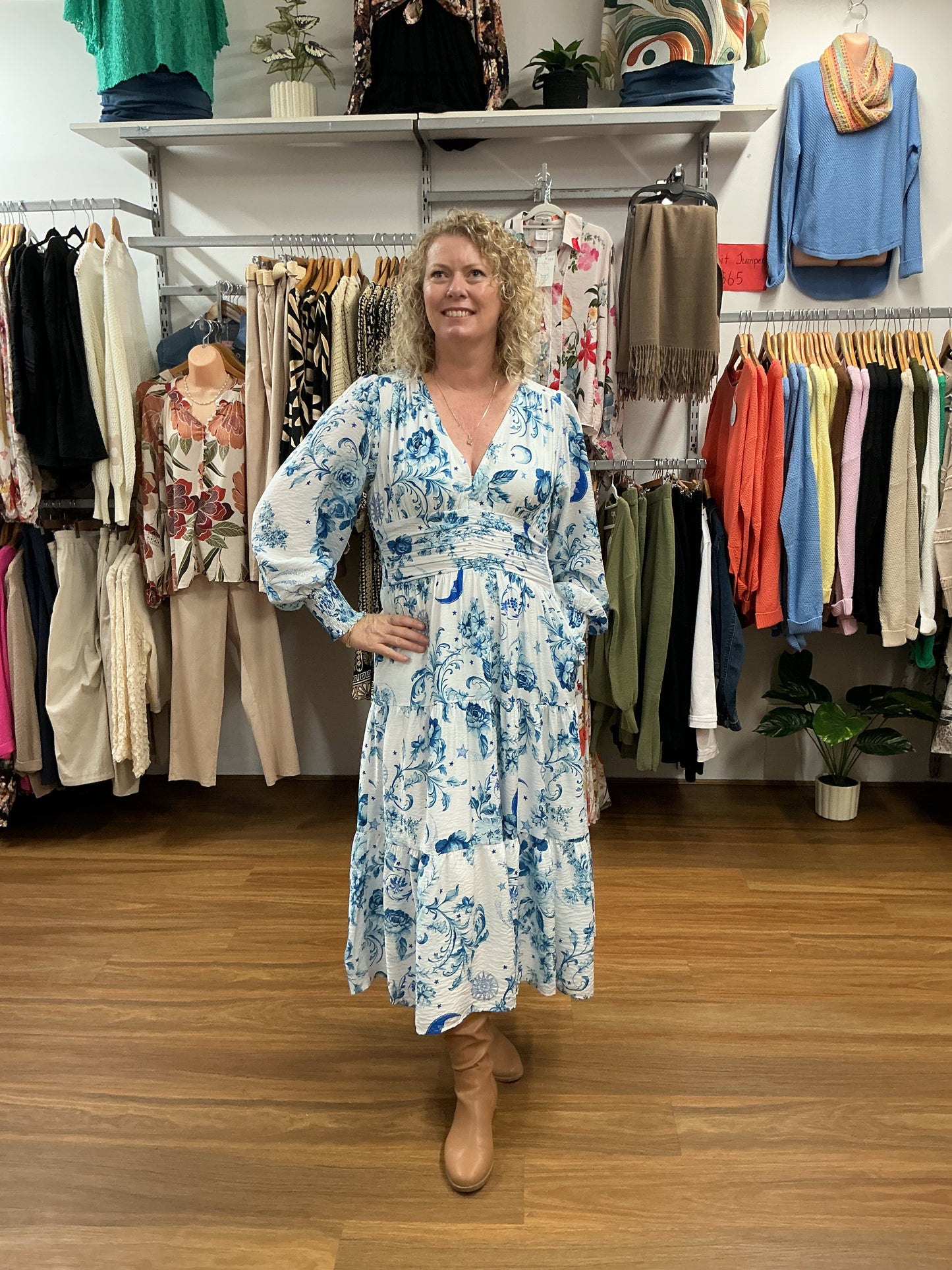 Blue Blossom Maxi Dress