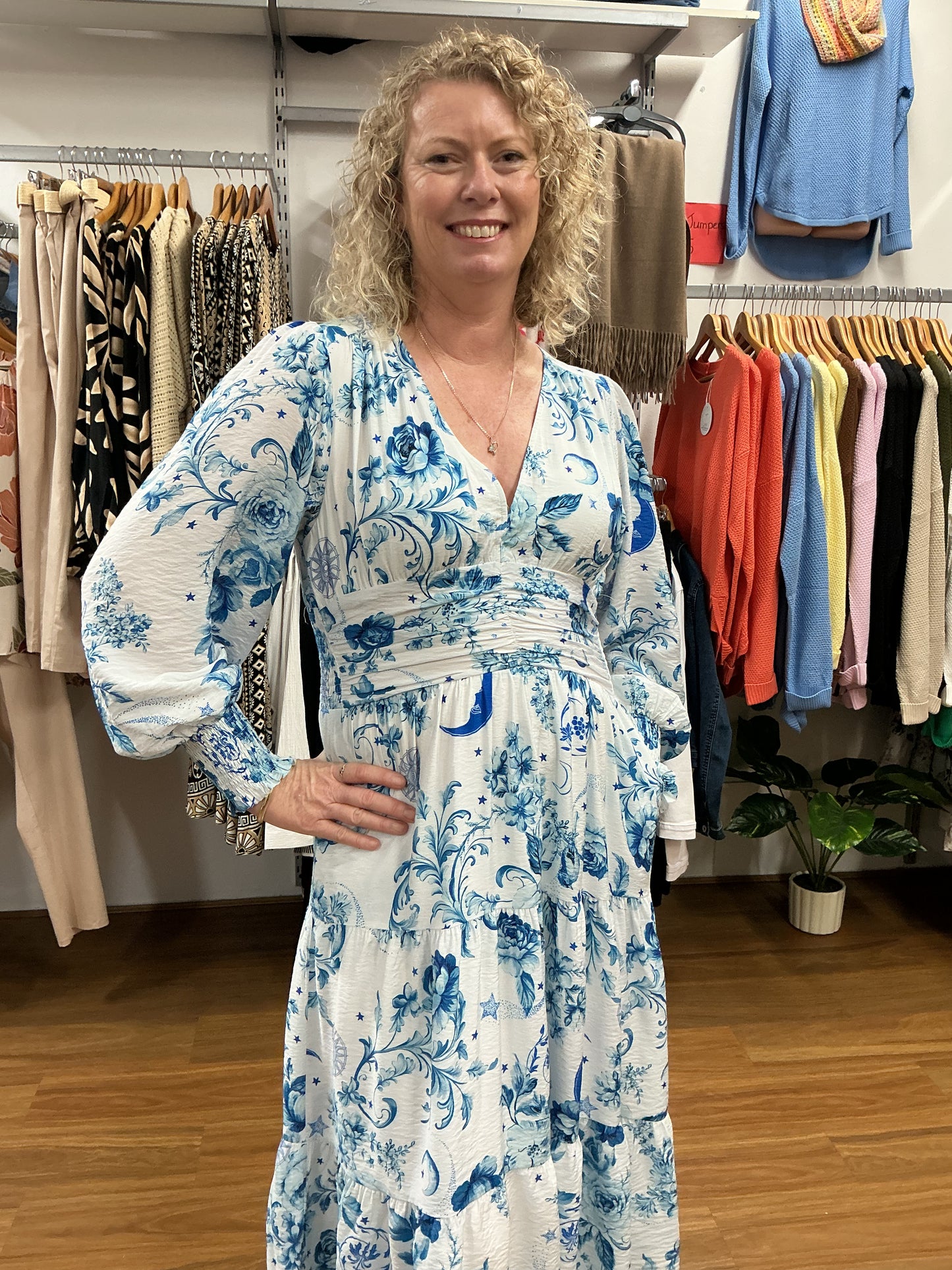 Blue Blossom Maxi Dress