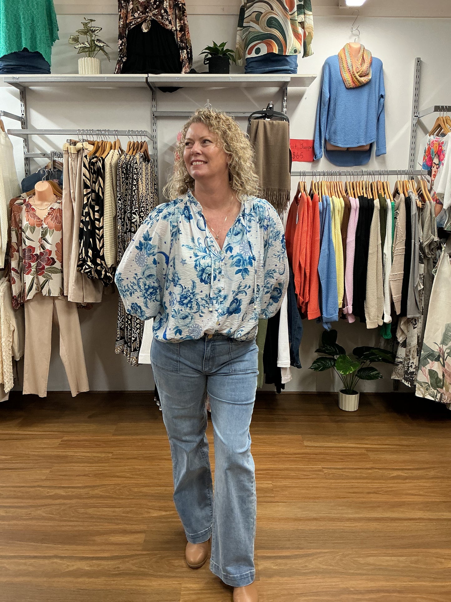 Blue Blossom Blouse