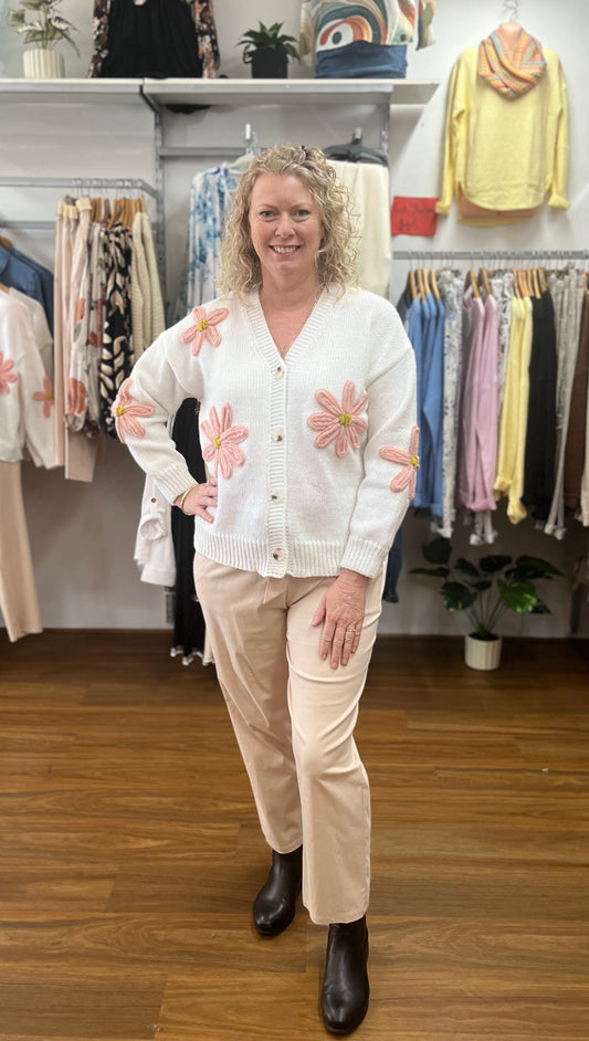 Flower Knit Cardigan