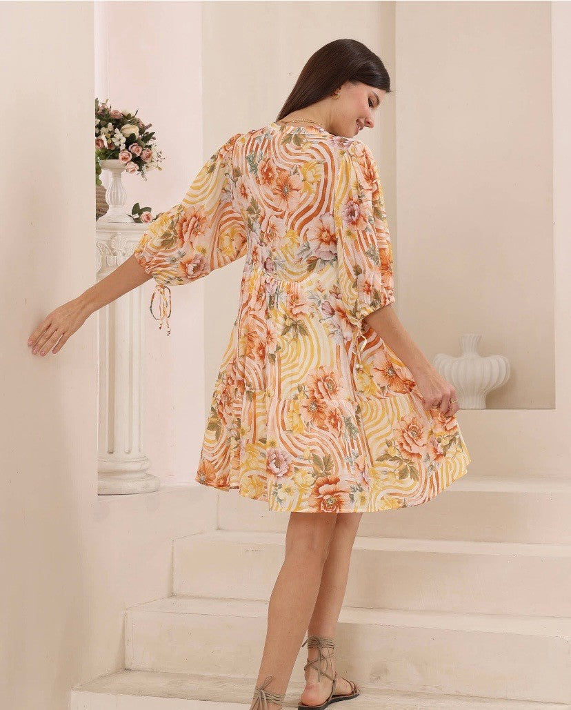 Peach Baby Doll Dress