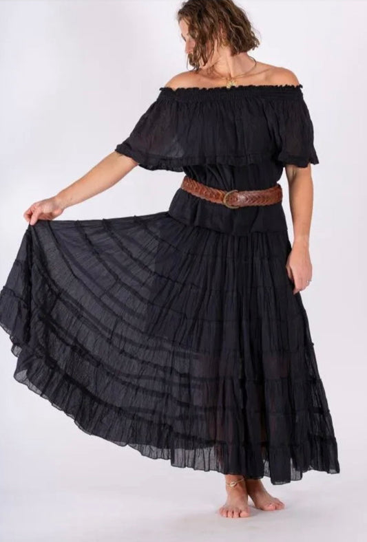 Cotton Tiered Skirt